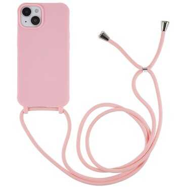 TPU gel maska "Cordy" za iPhone 14 Plus s priručnom vezicom za prenošenje - roza TPU gel maska "Cordy" za iPhone 14 Plus s priručnom vezicom za prenošenje - roza