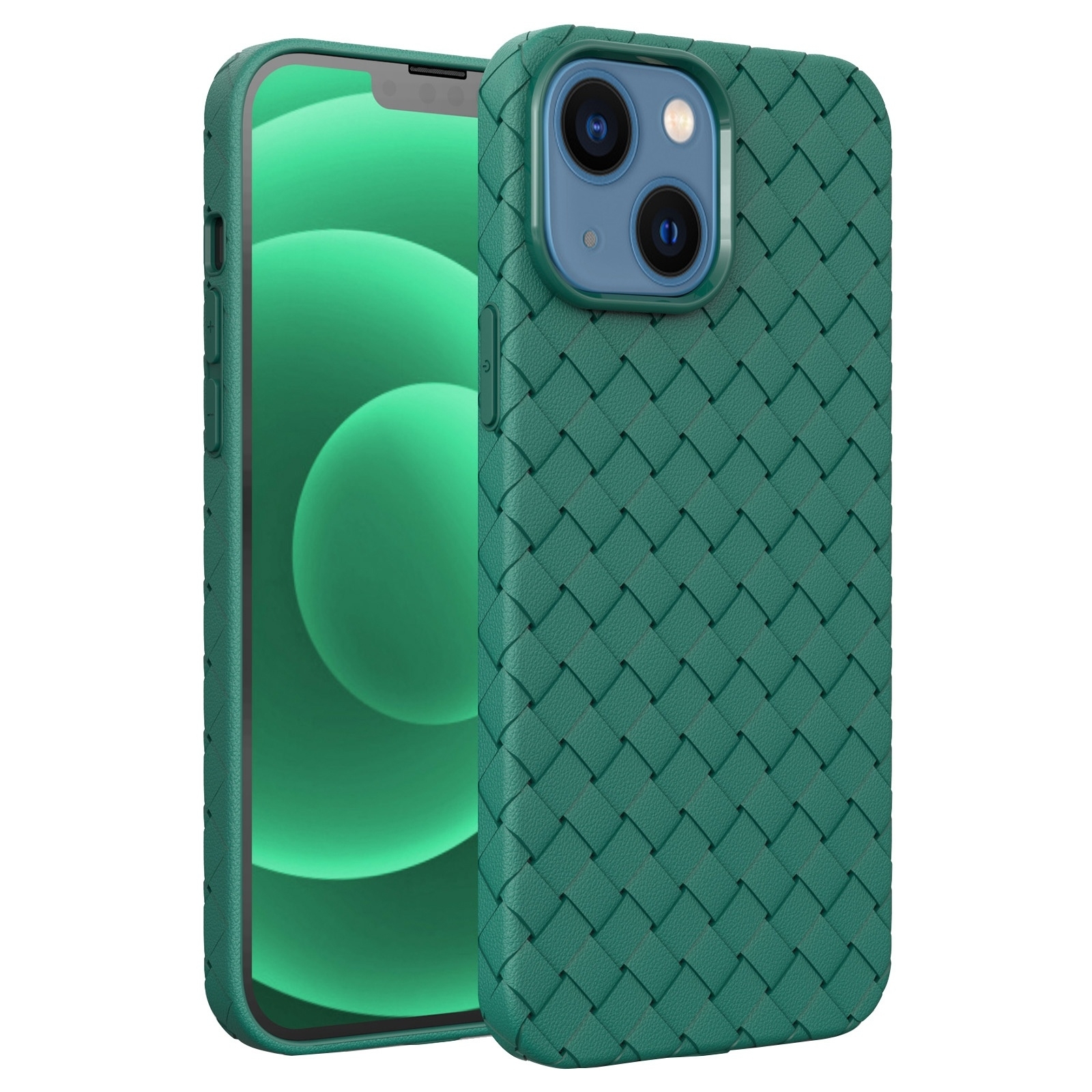 TPU gel maska "Woven Template" za iPhone 14 Plus - zelena