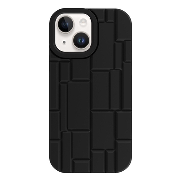 Silikonska maska "3D Ice Cubes" za iPhone 14 - crna Silikonska maska "3D Ice Cubes" za iPhone 14 - crna