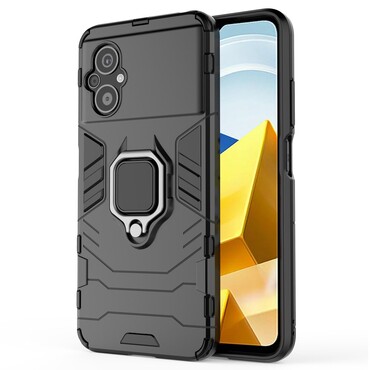 Robusna maska "Impact X Ring" za Xiaomi Poco M5 - crna