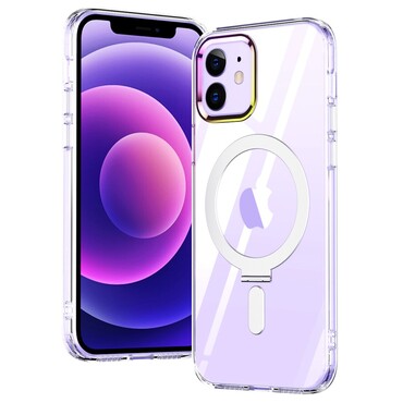Hibridna maska "MagCase"  s magnetom i stalkom za bežično punjenje MagSafe za iPhone 12 - prozirna