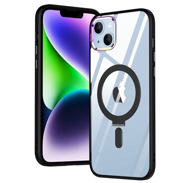 Hibridna maska  "MagCase"  s magnetom i stalkom za bežično punjenje MagSafe za iPhone 14 Plus - crna Hibridna maska  "MagCase"  s magnetom i stalkom za bežično punjenje MagSafe za iPhone 14 Plus - crna