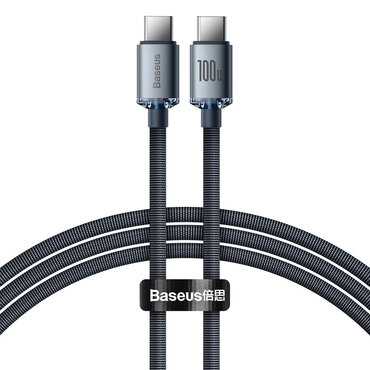 Kabel za punjenje i prijenos podataka Baseus "Crystal Shine" - pleteni USB-C u Lightning kabel s brzim prijenosom podataka i protokolom punjenja PD 20W - 1.2m - crni Kabel za punjenje i prijenos podataka Baseus "Crystal Shine" - pleteni USB-C u Lightning kabel s brzim prijenosom podataka i protokolom punjenja PD 20W - 1.2m - crni