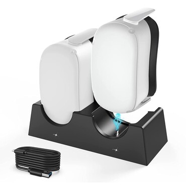 Dupla postaja za punjenje  za Oculus Quest 2 VR naočale s USB-C ulazom - crna Dupla postaja za punjenje  za Oculus Quest 2 VR naočale s USB-C ulazom - crna