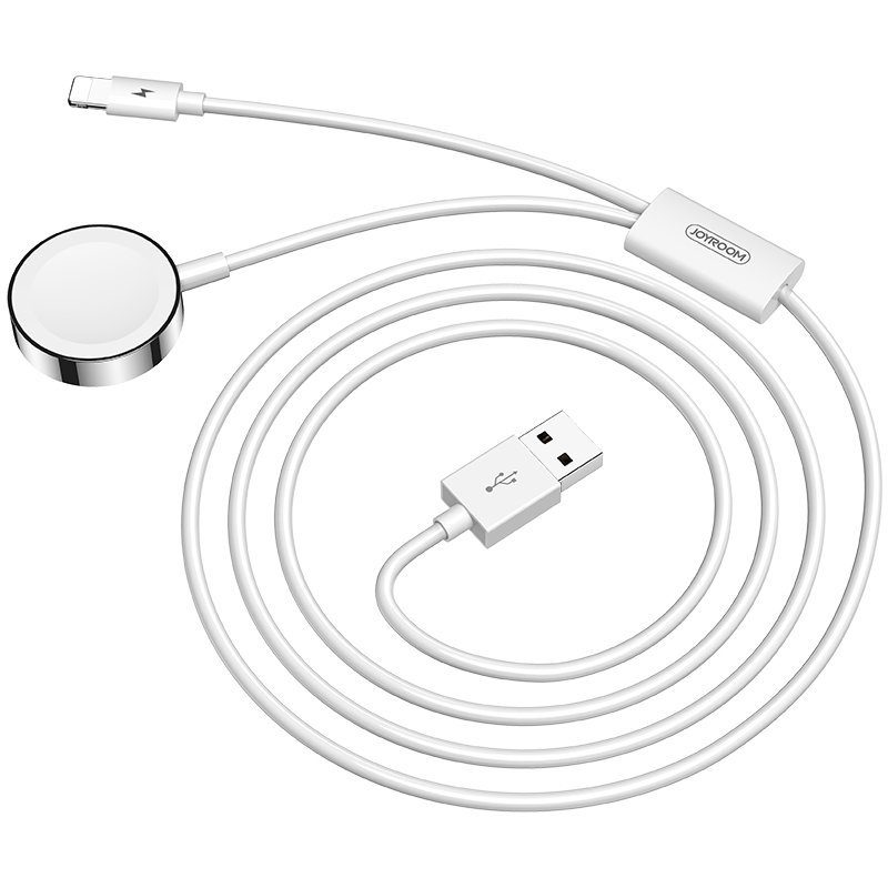 2u1 Bežična postaja Joyroom za Apple Watch satove i kabel za Apple uređaje - 1.5m - bijeli