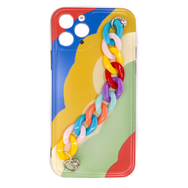 Silikonska maska za iPhone 12 Pro Max "Rainbow"  s narukvicom za prenošenje