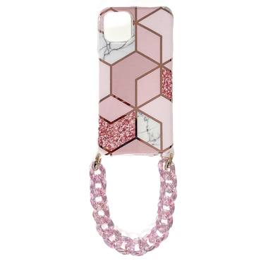 Silikonska maska za iPhone 12 "Marshmallow Pink" s narukvicom za prenošenje