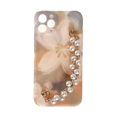 Silikonska maska za iPhone 11 Pro Max "Caramel Pearl"  s vezicom za prenošenje