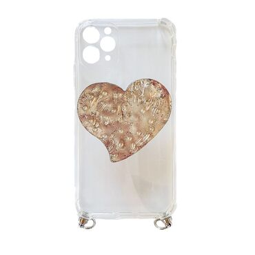 Silikonska maska za iPhone 11 Pro Max "Sweet Pearl" s vezicom, dodatnom narukvicom za prenošenje i praktičnim držačem