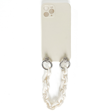 Silikonska maska za iPhone 11 Pro Max "Canary" s vezicom za prenošenje - white