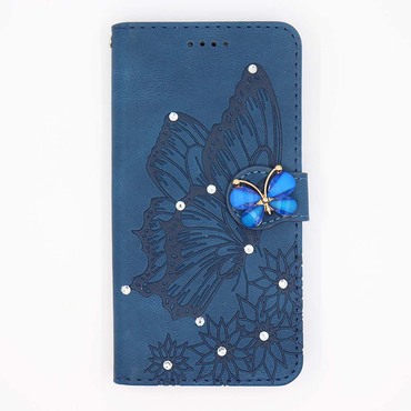 Torbica "Butterfly Gem" za iPhone 12 Pro Max od umjetne kože - blue