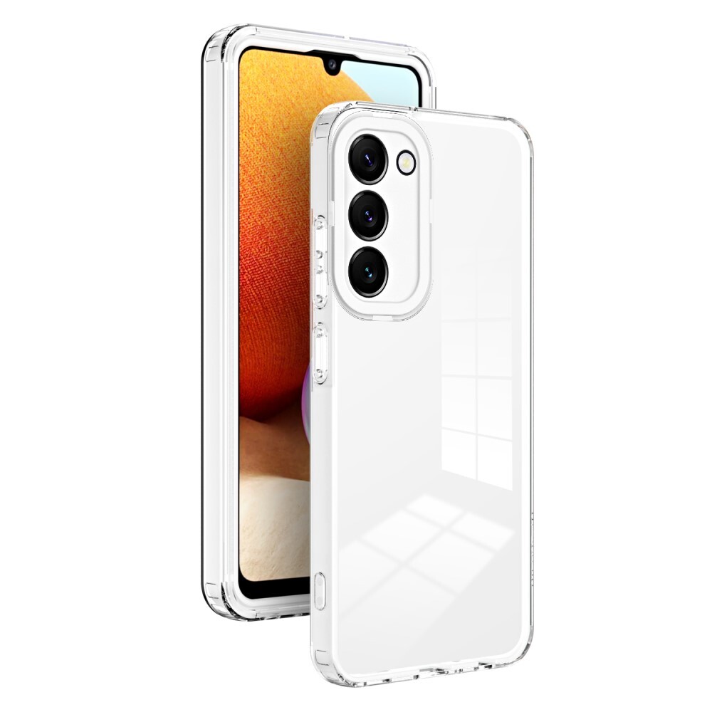 Hibridna maska "Crystal Bumper" sa ugrađenom zaštitom za stražnju kameru za Samsung Galaxy S23 Plus - metallic white