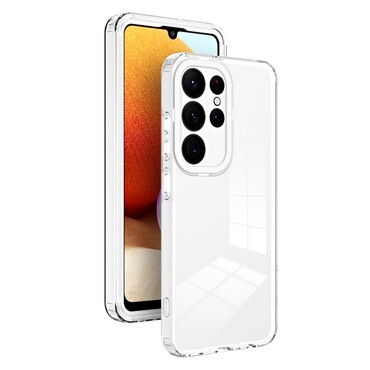 Hibridna maska "Crystal Bumper" sa ugrađenom zaštitom za stražnju kameru za Samsung Galaxy S23 Ultra - metallic white