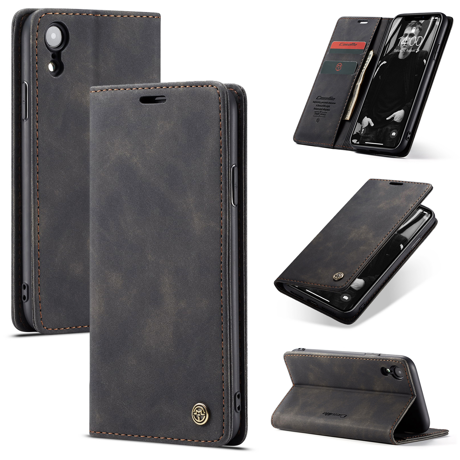 Torbica CaseMe MagFlip za iPhone XR s najvišom razinom zaštite i samostalnim magnetnim zatvaranjem - smooth black