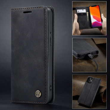 Torbica CaseMe MagFlip za iPhone 12 Mini s najvišom razinom zaštite i samostalnim magnetnim zatvaranjem - smooth black