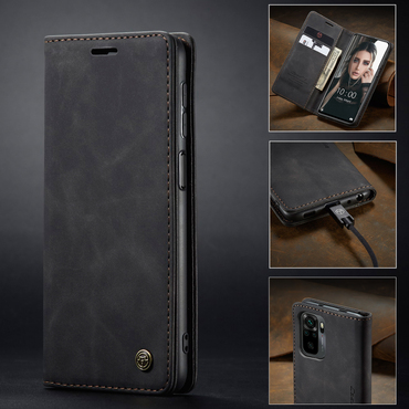 Torbica CaseMe MagFlip za Xiaomi Redmi Note 10 / Redmi Note 10Ss najvišom razinom zaštite i samostalnim magnetnim zatvaranjem - smooth black