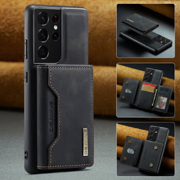 Maska za Samsung Galaxy S21 Ultra CaseMe DG.MING MAG s magnetnim novčanikom - pulse black