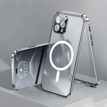 Full-body maska  "MagSafe Defender" sa zaštitom zaslona i stražnje kamere za iPhone 13 Pro Max -  srebrna