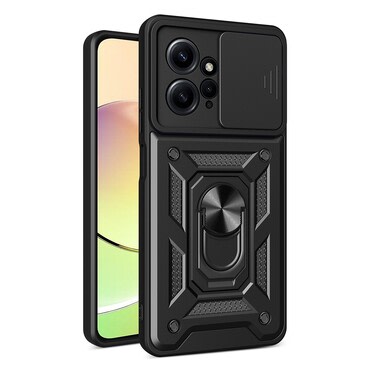 Robusna maska MaX-Armor s obručem, metalnom pločicom i zaštitom zadnjih kamera za Xiaomi Redmi Note 12 4G - army black