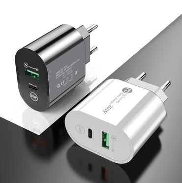 Zidni punjač ChargeDuo 20W s USB-C i USB ulazima