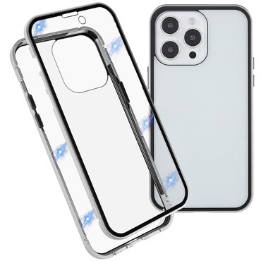 Magnetna Full-body maska "Stronghold" za iPhone 15 Pro - srebrna