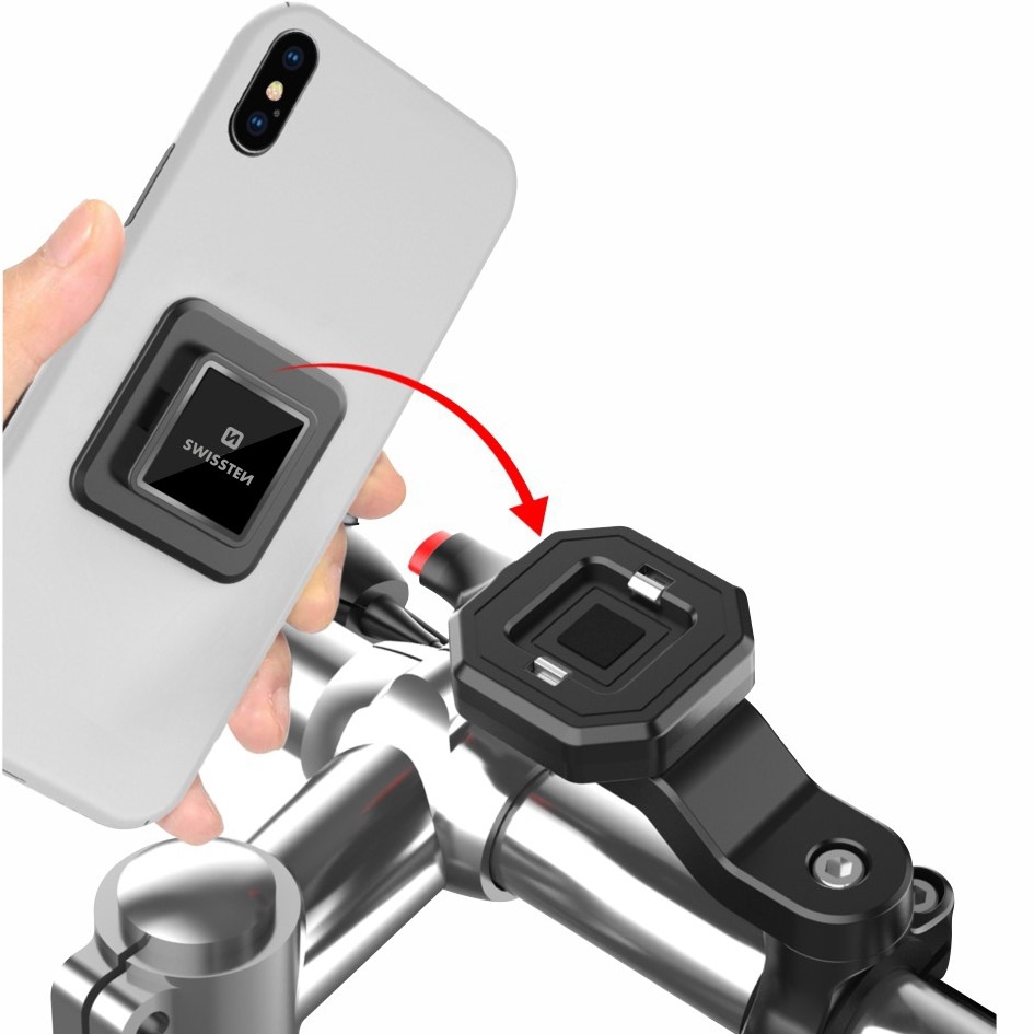 Držač za bicikl Swissten "Easy Lock" s inovativnim sustavom pričvršćivanja telefona