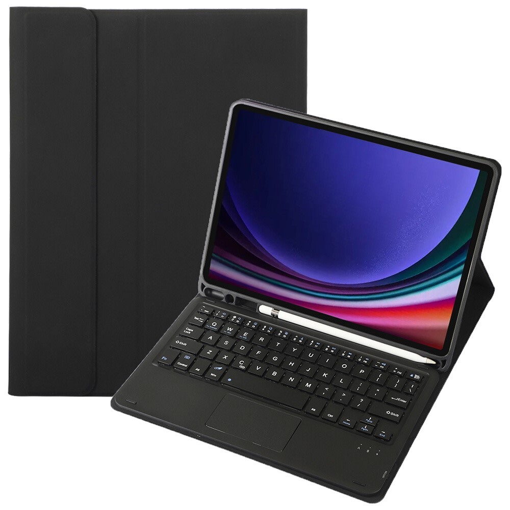 Uredska torbica s Bluetooth tipkovnicom za Samsung Galaxy Tab S9 / Tab S9 FE / Tab S10 FE - crna