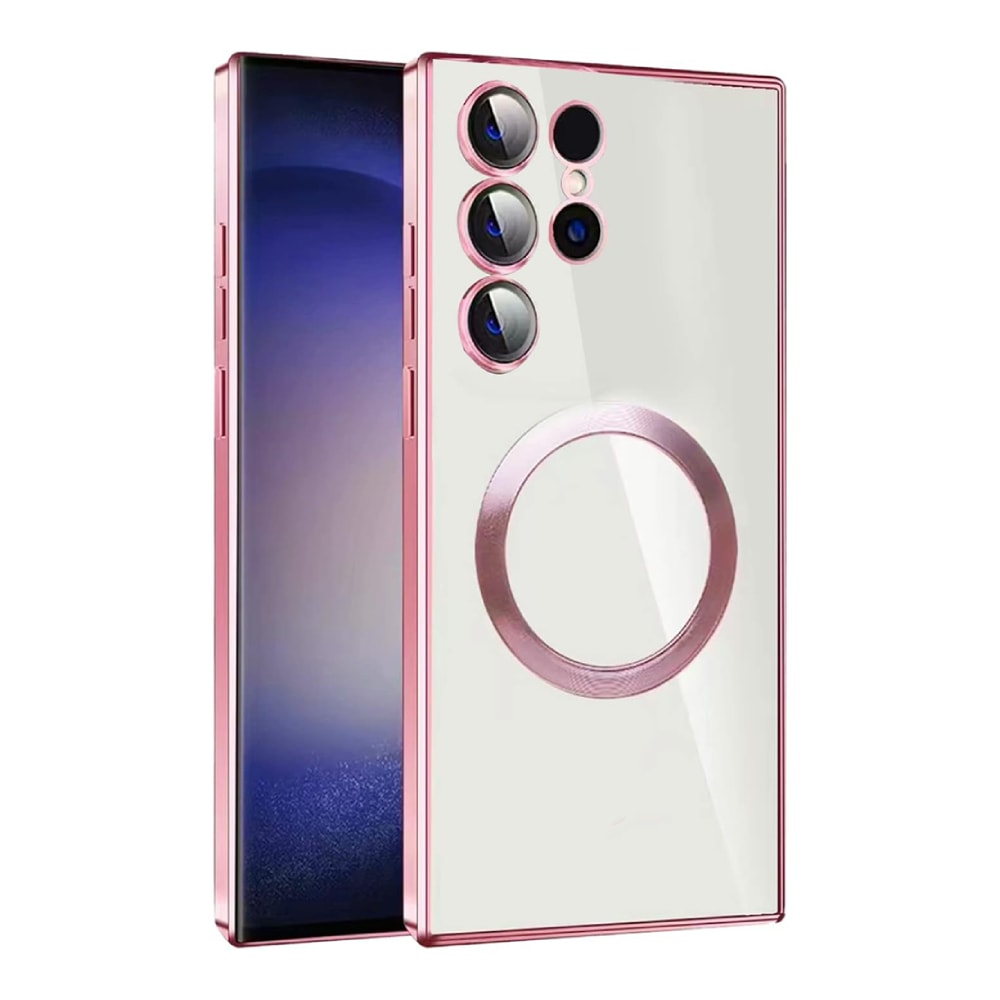 Hibridna maska "MagProtect" sa zaštitom zadnje kamere i magnetima MagSafe za Samsung Galaxy S23 - rose gold