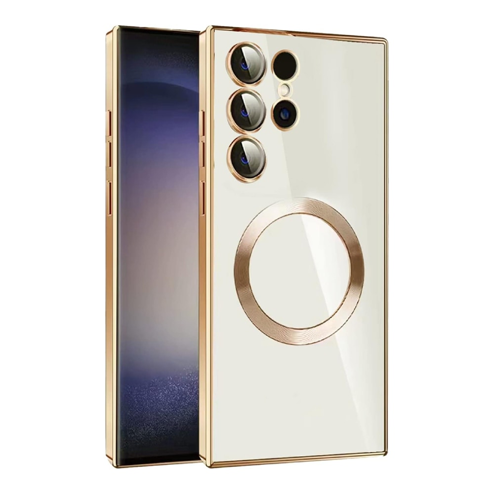 Hibridna maska "MagProtect" sa zaštitom zadnje kamere i magnetima MagSafe za Samsung Galaxy S23 Ultra - gold