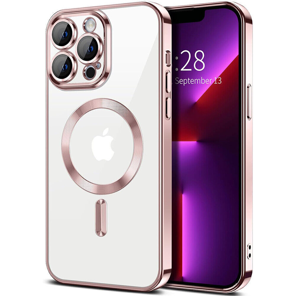 Hibridna maska MagShield sa zaštitom zadnje kamere i 2 Magneta MagSafe za iPhone 15 Pro - metallic rose gold