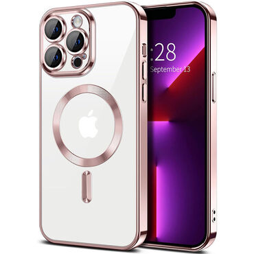 Hibridna maska MagShield sa zaštitom zadnje kamere i 2 Magneta MagSafe za iPhone 14 - metallic rose gold