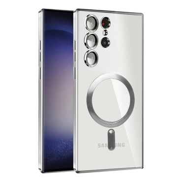 Hibridna maska MagShield sa zaštitom zadnje kamere i 2 Magneta MagSafe za Samsung Galaxy S23 Ultra - metallic silver