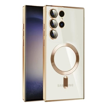 Hibridna maska MagShield sa zaštitom zadnje kamere i 2 Magneta MagSafe za Samsung Galaxy S21 FE - metallic gold