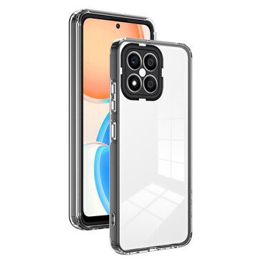 Hibridna maska  "Crystal Bumper" s ugrađenom zaštitom zadnje kamere za Honor X8 - metallic black