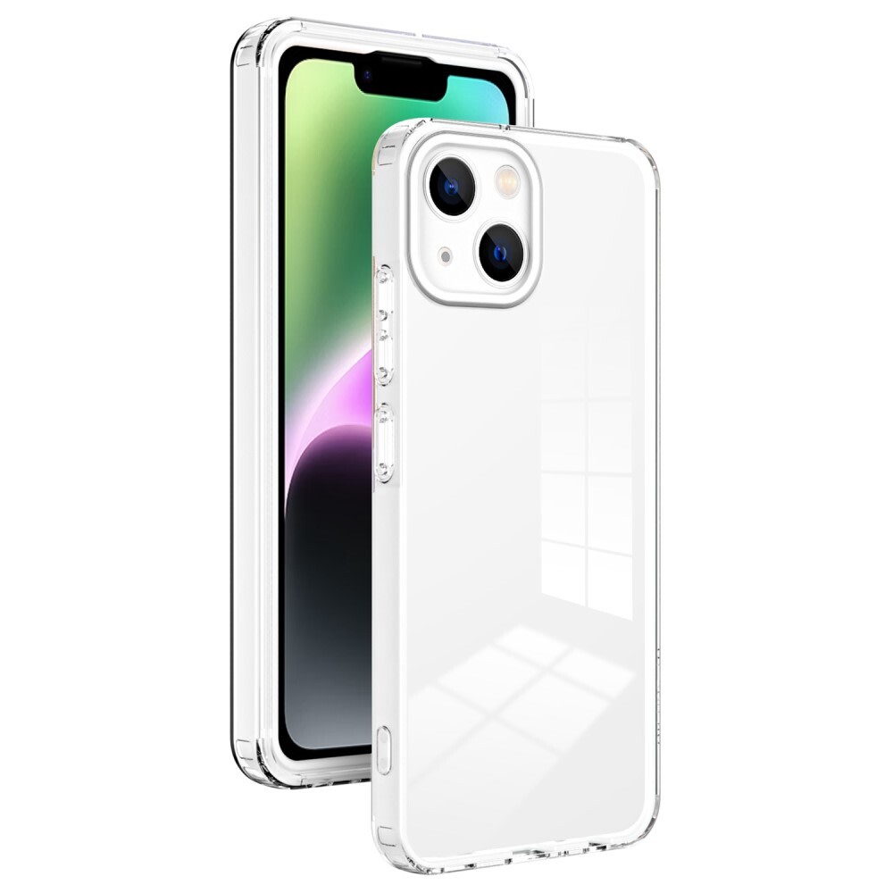 Hibridna maska "Crystal Bumper" s ugrađenom zaštitom zadnje kamere za iPhone 14 - metallic white