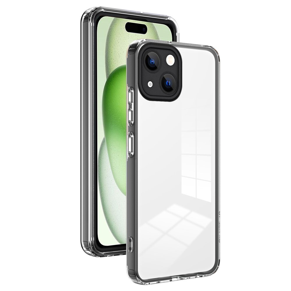 Hibridna maska "Crystal Bumper" s ugrađenom zaštitom zadnje kamere za iPhone 15 - metallic black