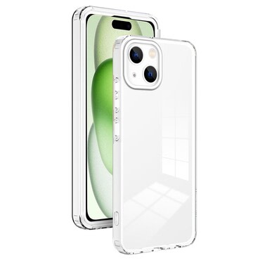 Hibridna maska "Crystal Bumper" s ugrađenom zaštitom zadnje kamere za iPhone 15 - metallic white
