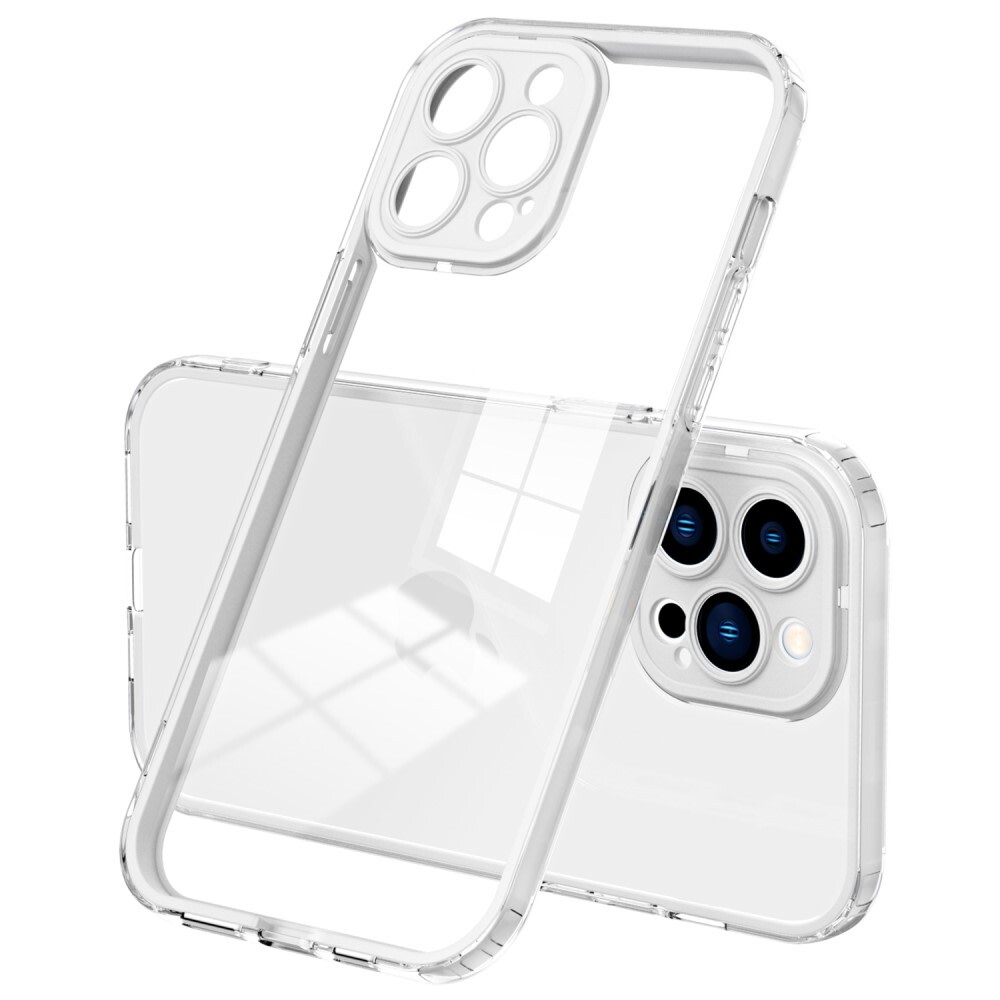 Hibridna maska "Crystal Bumper" s ugrađenom zaštitom zadnje kamere za iPhone 15 Pro - metallic white