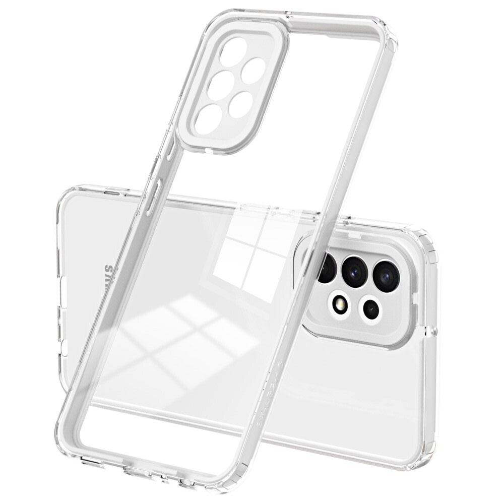 Hibridna maska "Crystal Bumper" s ugrađenom zaštitom zadnje kamere za Samsung Galaxy A33 5G - metallic white