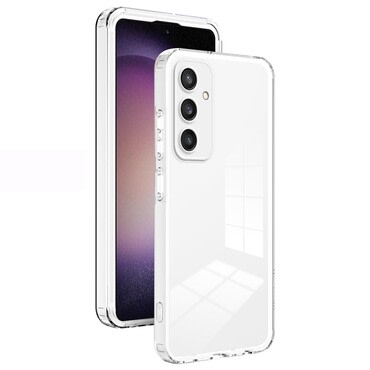 Hibridna maska "Crystal Bumper" s ugrađenom zaštitom zadnje kamere za Samsung Galaxy S24 Plus- metallic white