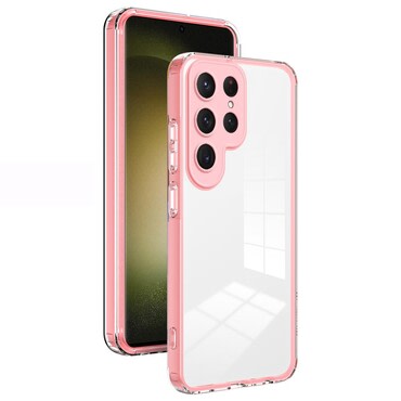 Hibridna maska "Crystal Bumper" s ugrađenom zaštitom zadnje kamere za Samsung Galaxy S24 Ultra - metallic pink