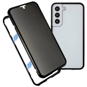 Magnetna full-body maska za Samsung Galaxy S24 Plus "Stronghold Dark" sa zatamjenim privacy staklom - crna
