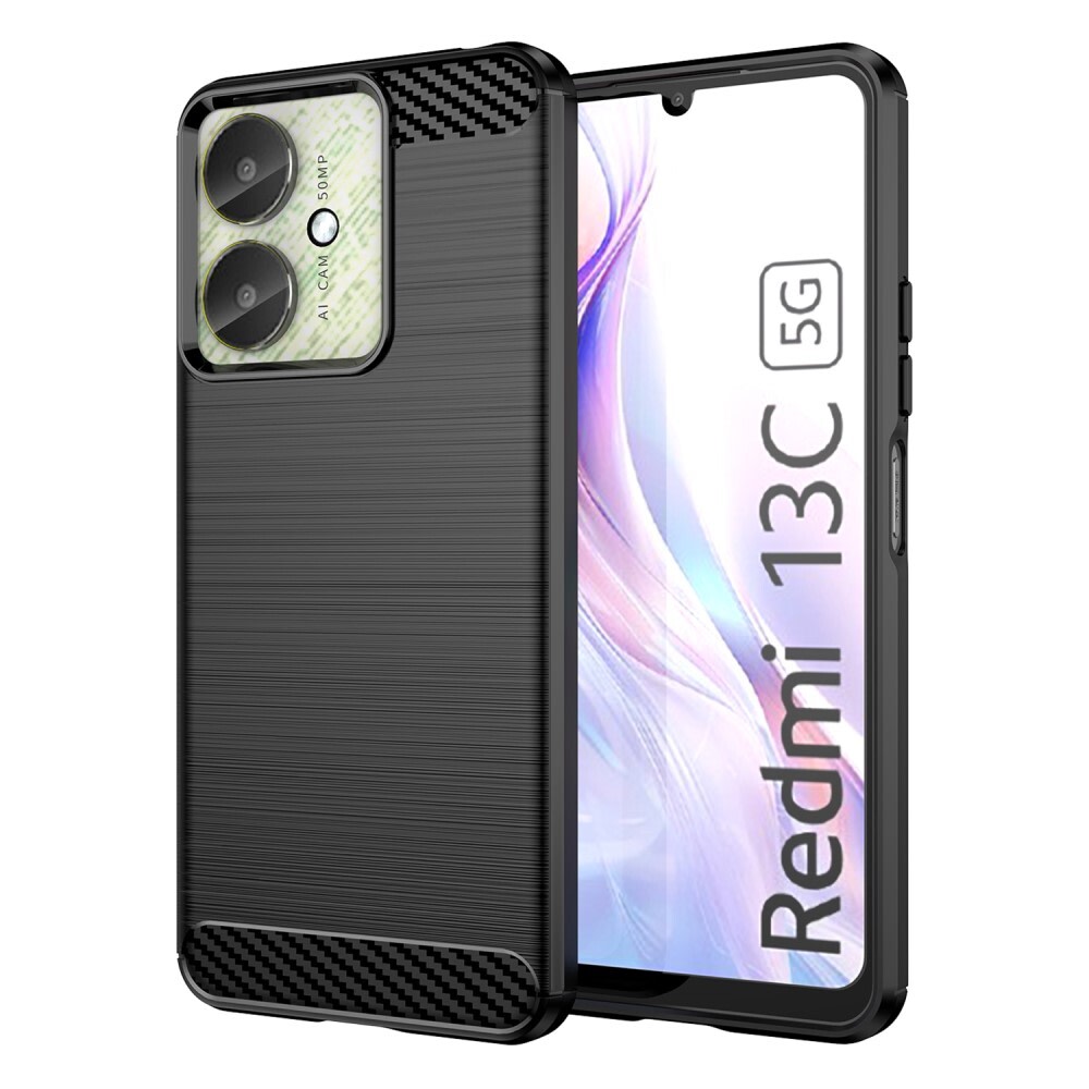 TPU gel maska "Brushed Carbon" za Xiaomi Redmi 13C 4G / Redmi 13C 5G / Poco C65 - crna