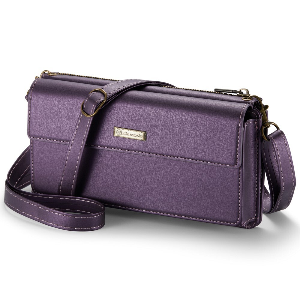 Ženska torbica CaseMe "Crossbody"- elegantna torbica za pametne telefone, novčanik, kozmetiku i druga manja pmagala - ljubičasta