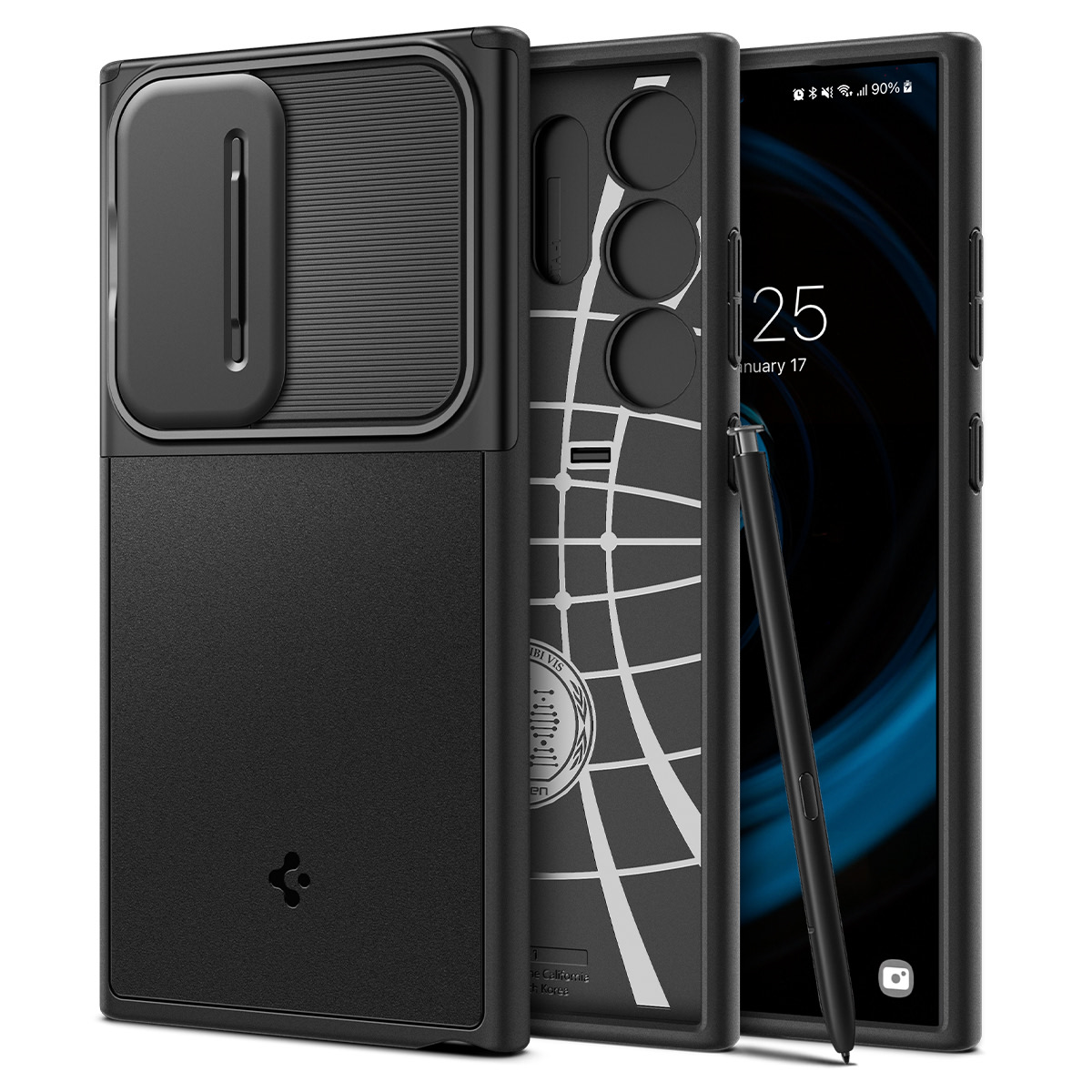 Maska Spigen "Optik Armor" za Samsung Galaxy S24 Ultra - crna