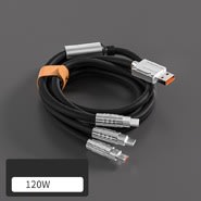 Metalni kabel za punjenje i prijenos podataka UniFit Pro - 1.2 m - fit black (SB)