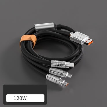 Metalni kabel za punjenje i prijenos podataka UniFit Pro - 1.2 m - fit black (SB)