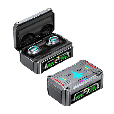 Bluetooth slušalice AirForce 5.3 s RGB LED osvjetljenjem, odličnom baterijom i ugrađenim Power bankom - ash black