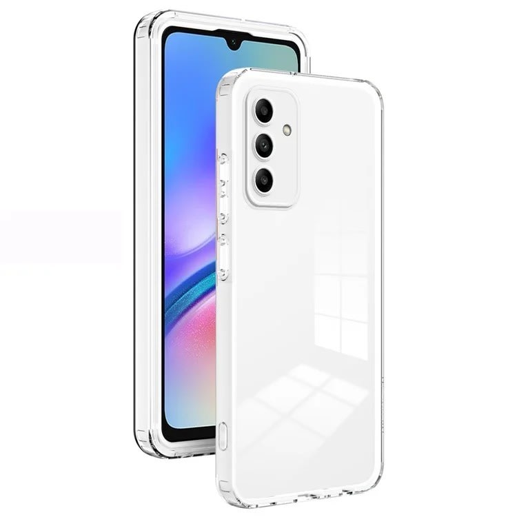Hibridna maska "Crystal Bumper" s ugrađenom zaštitom zadnje kamere za Samsung Galaxy A55 - metallic white