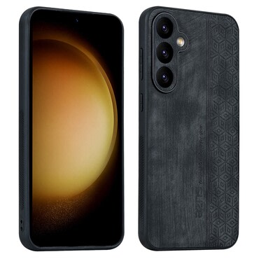 Premium maska Cube Leather za Samsung Galaxy S23 FE sa ugrađenom zaštitom za stražnju kameru - graphite black